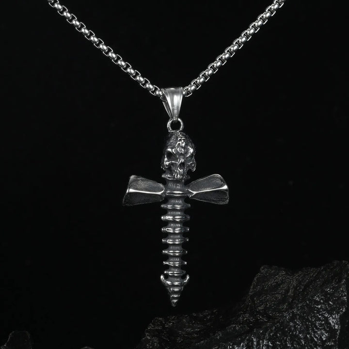 Punk Style Skull Crossbones Pendant Necklace - image 2