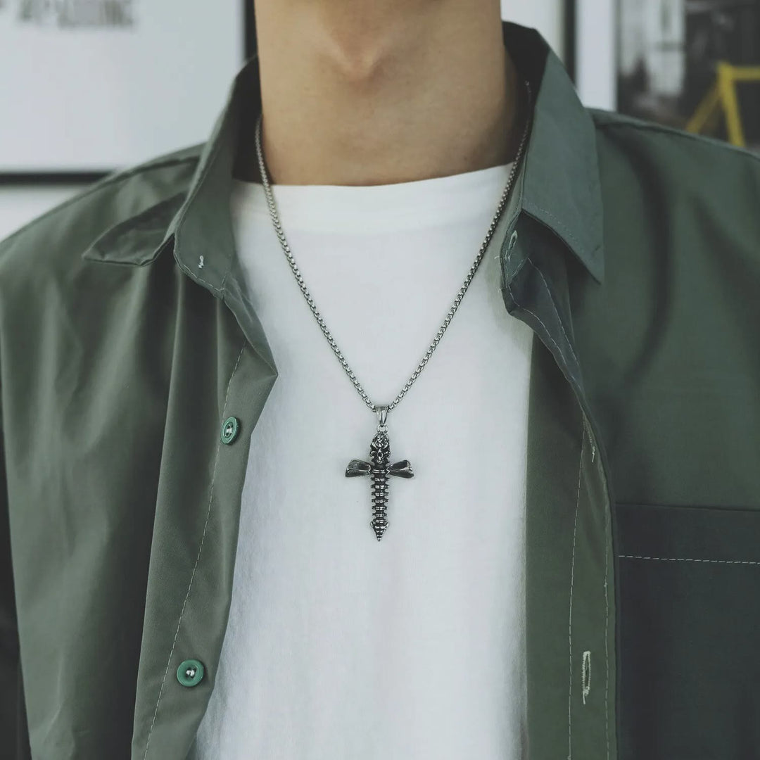 Punk Style Skull Crossbones Pendant Necklace - image 5
