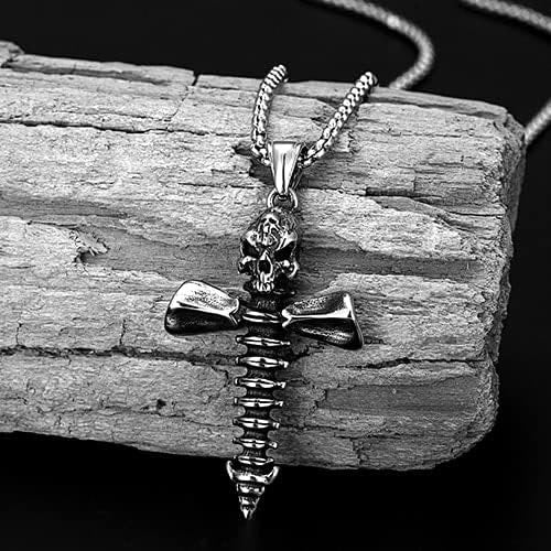 Punk Style Skull Crossbones Pendant Necklace - image 3