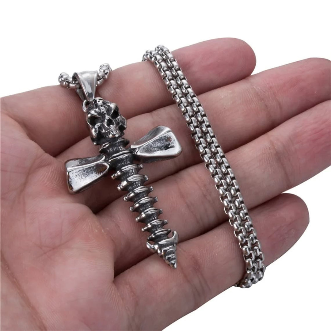 Punk Style Skull Crossbones Pendant Necklace - image 6