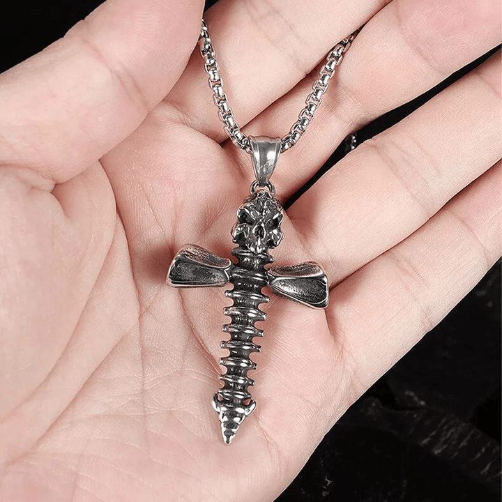 Punk Style Skull Crossbones Pendant Necklace - image 4