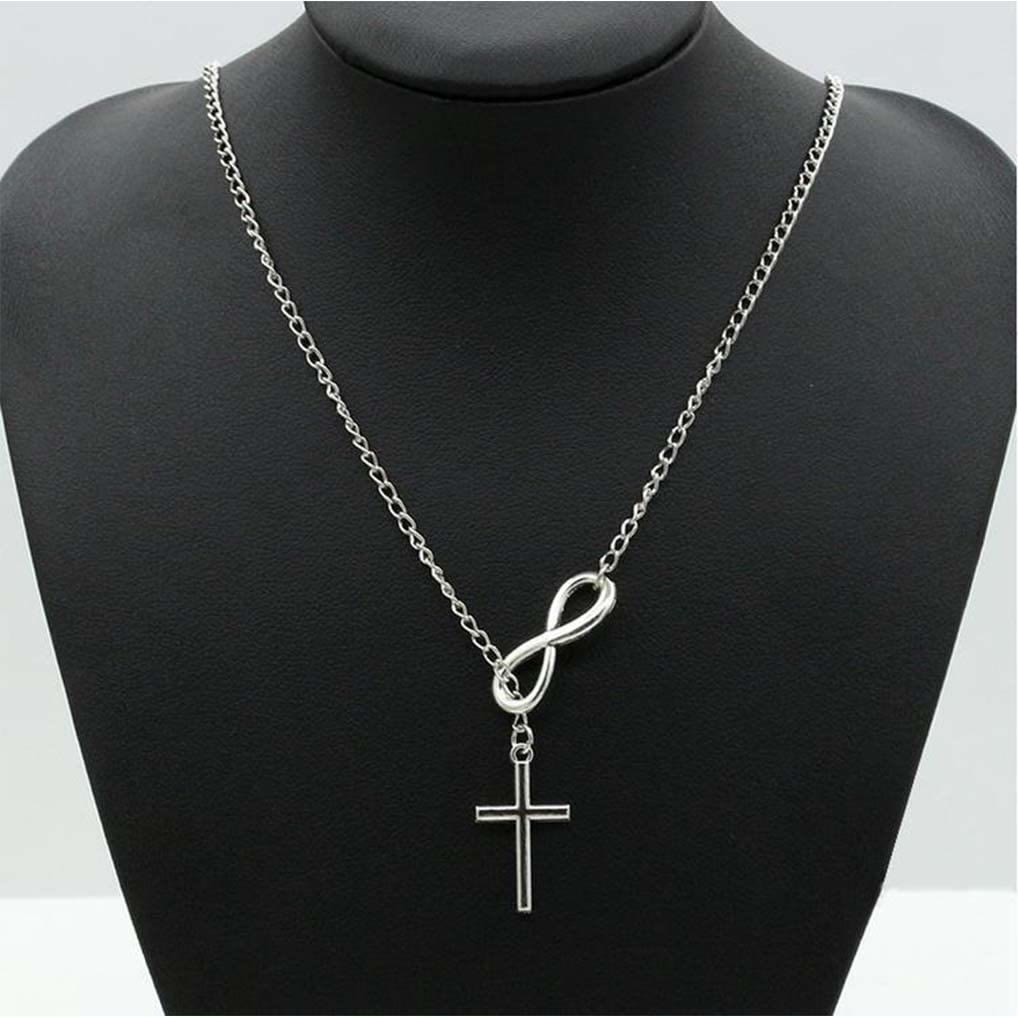 Eternal Infinity Symbol & Cross Silver Necklace - image 5