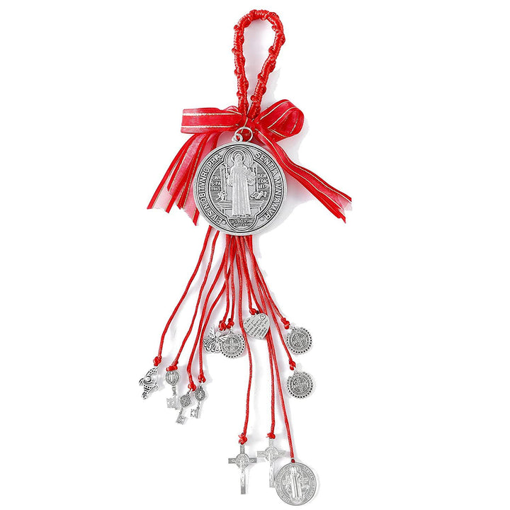 Christianartworkshop St. Benedict House Blessing Protection Medals Home/Car Hanger - Silver - image 1