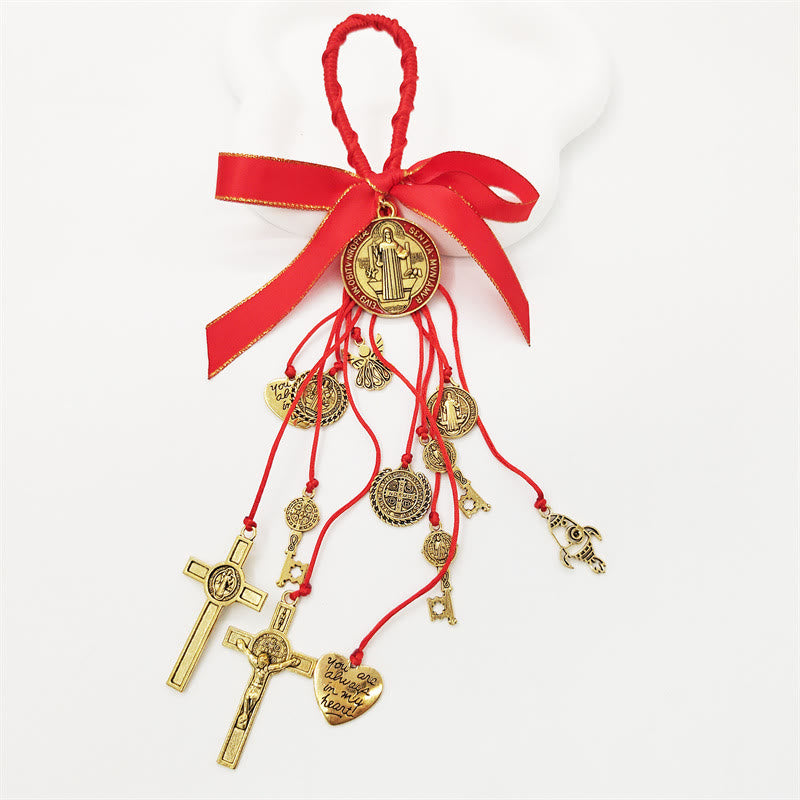 Christianartworkshop St. Benedict House Blessing Protection Medals Home/Car Hanger - Golden - image 8