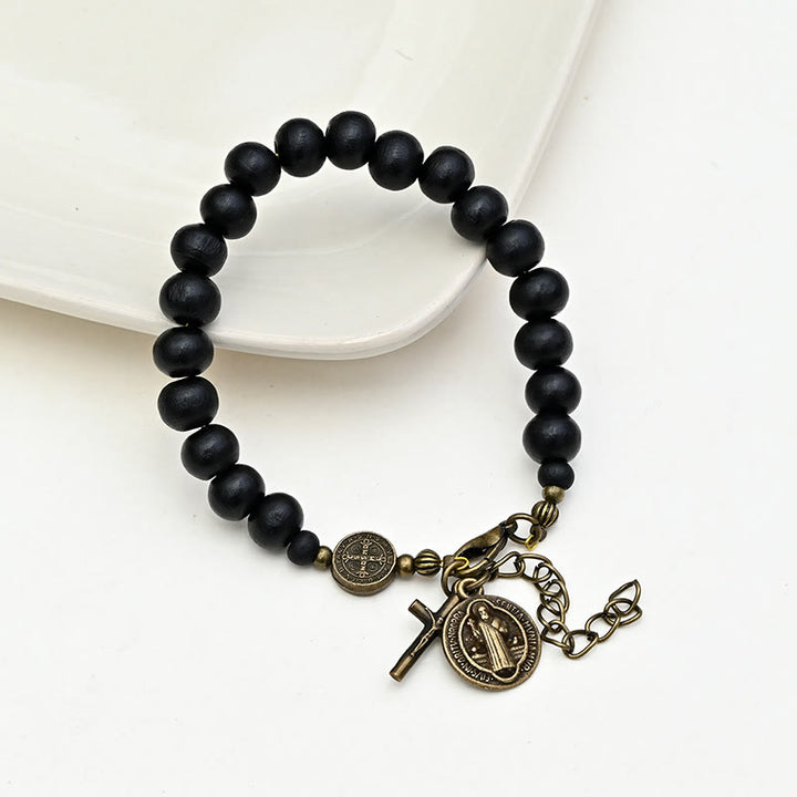 Ebony Beads St. Benedict the Blessed Protection Bracelet - image 8
