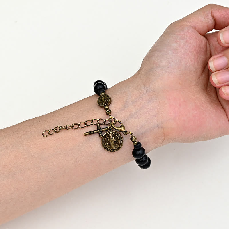 Ebony Beads St. Benedict the Blessed Protection Bracelet - image 4