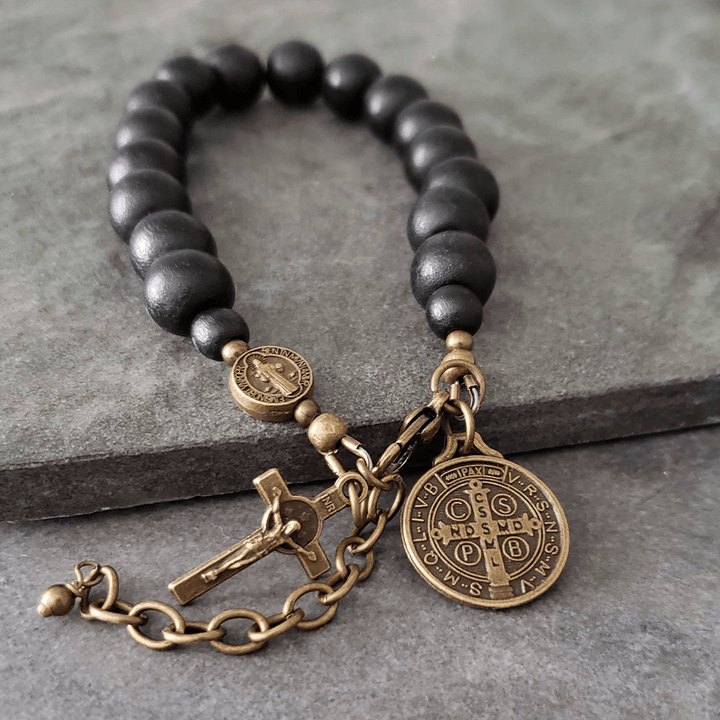 Ebony Beads St. Benedict the Blessed Protection Bracelet - image 7