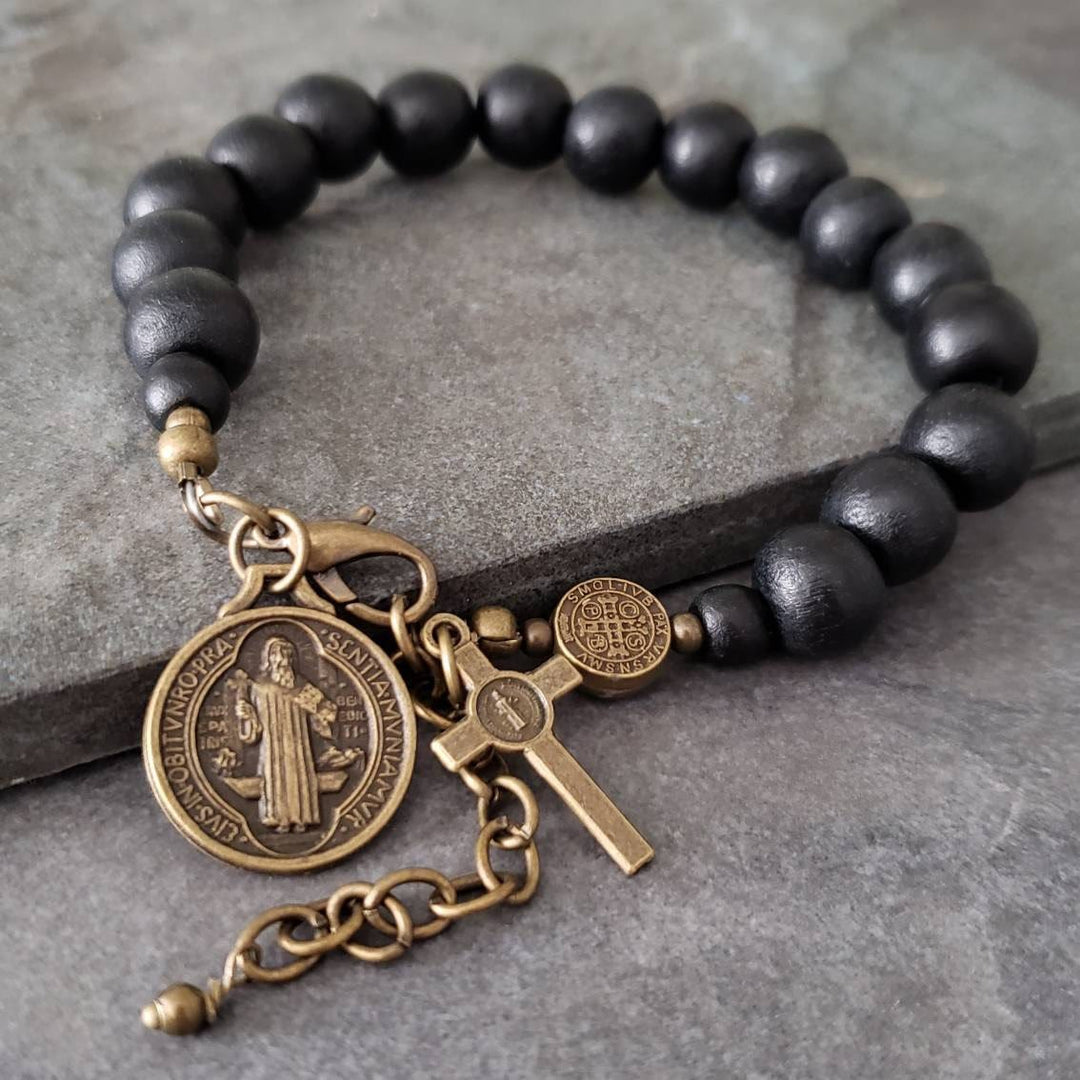 Ebony Beads St. Benedict the Blessed Protection Bracelet - image 6