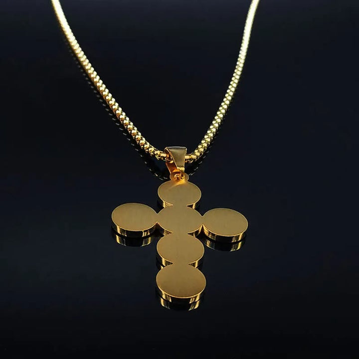 Christianartworkshop Round St. Benedict Cross Gold Pendant Necklace - image 5