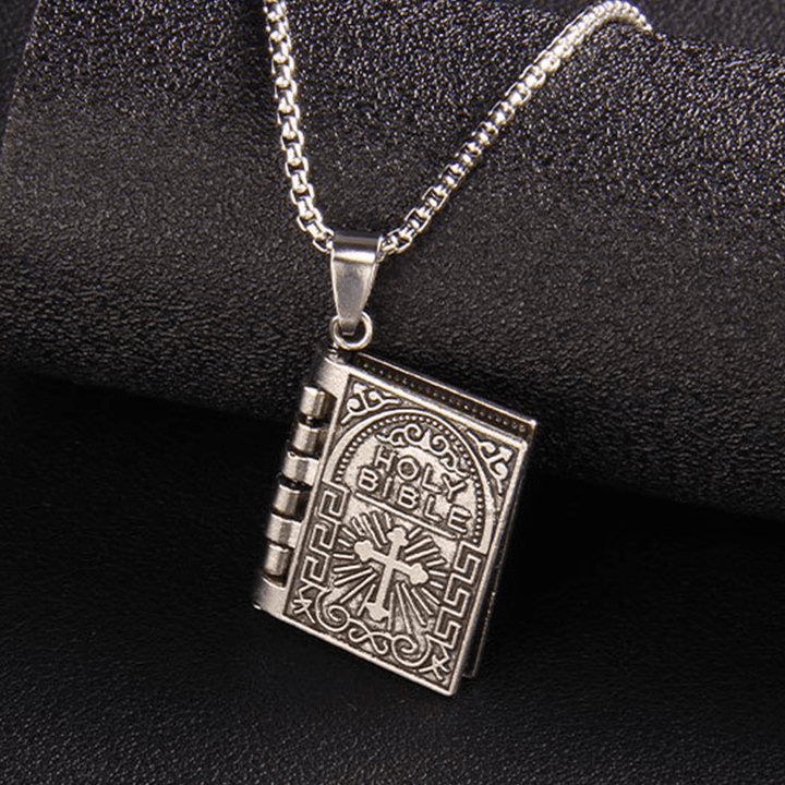 Turnable Cross Holy Bible Pendant Quality Necklace - image 12