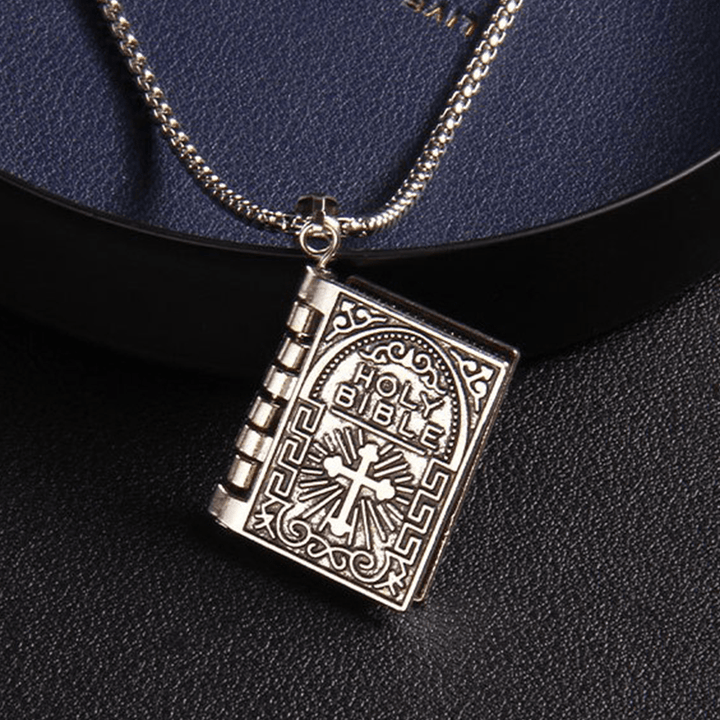 Turnable Cross Holy Bible Pendant Quality Necklace - image 10