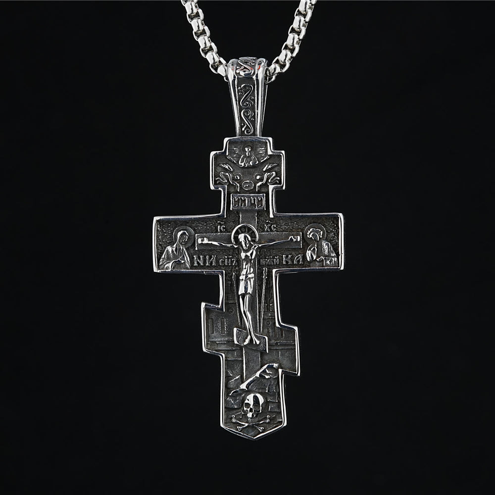 Christianartworkshop FAITH AS YOUR ARMOR: Orthodox Jesus Crucifix Necklace - image 2