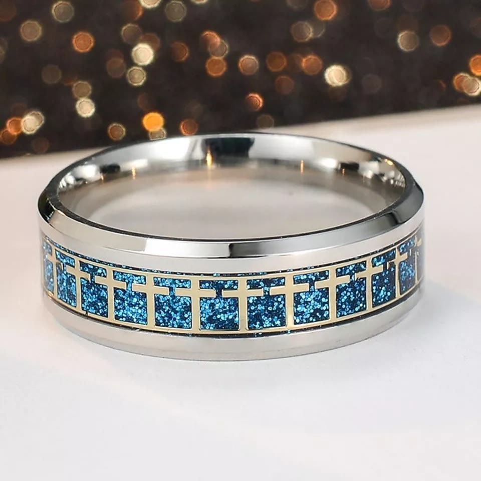 Christianartworkshop Shinny Jesus Cross Ring Religious Band Jewelry  - image 7