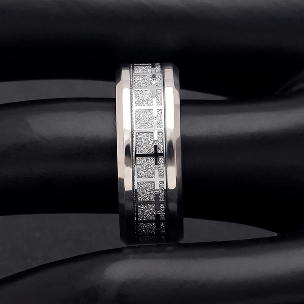 Christianartworkshop Shinny Jesus Cross Ring Religious Band Jewelry  - image 6
