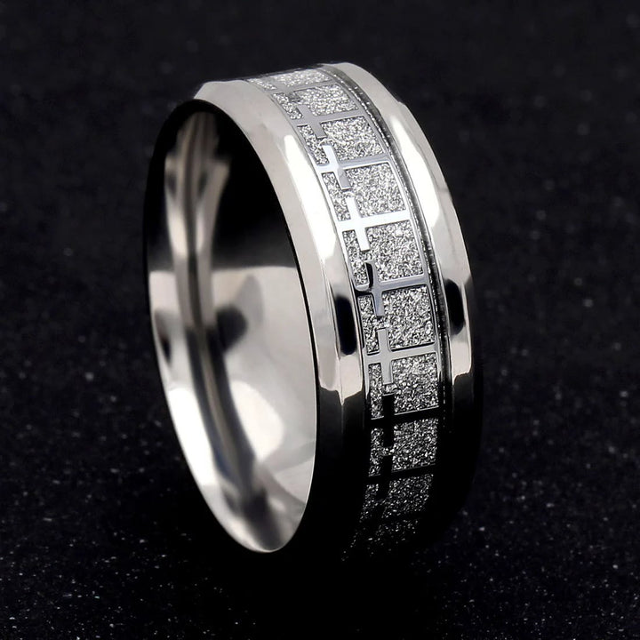 Christianartworkshop Shinny Jesus Cross Ring Religious Band Jewelry  - Silver - US13 - image 5