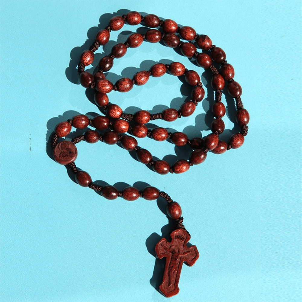 Handcrafted Christian Cross Rosewood Rosary - image 3