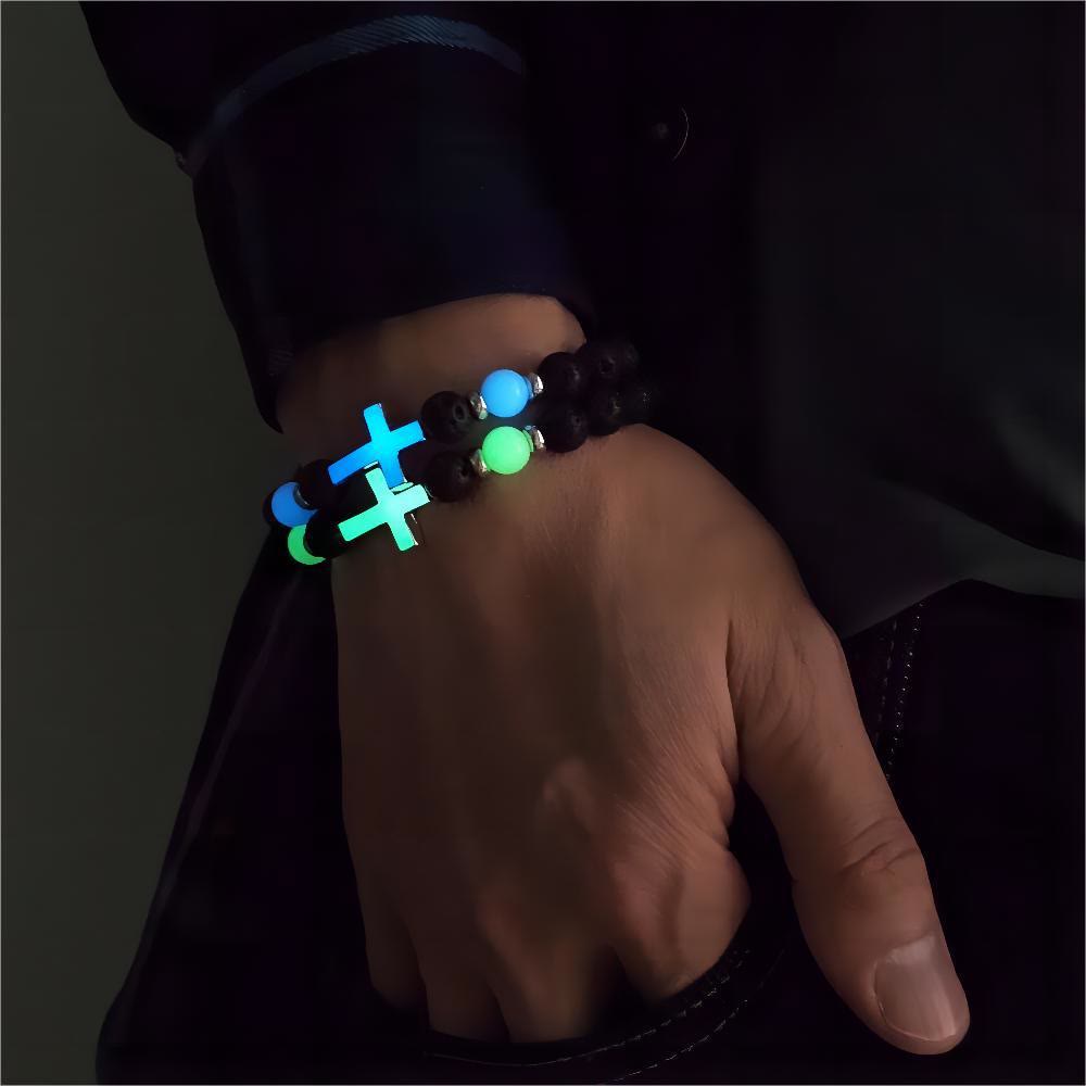 Christianartworkshop Glow in the Dark  Cross Bracelet - Blue - image 0
