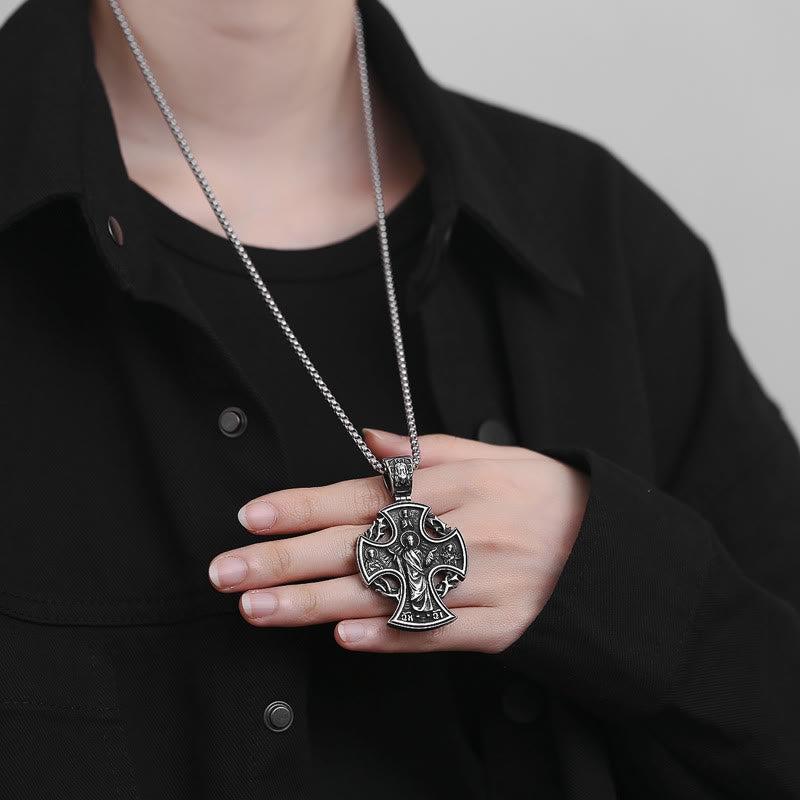 Christianartworkshop St. Benedict the Protector & St. Micheal the Archangel Necklace - image 2