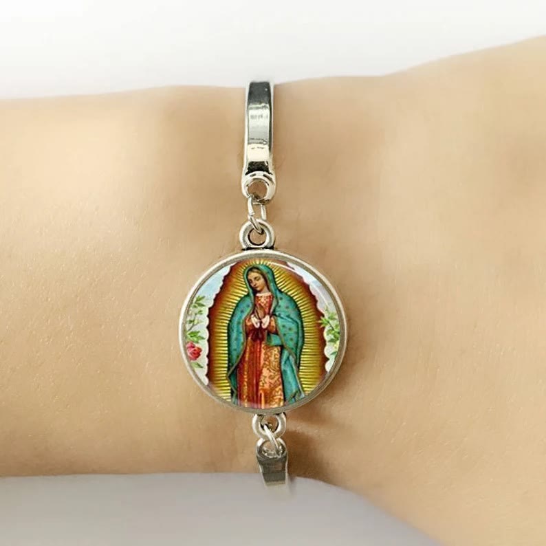 Christianartworkshop God Bless The Rose Of The Virgin Mary Glass Jewelry Set - image 3