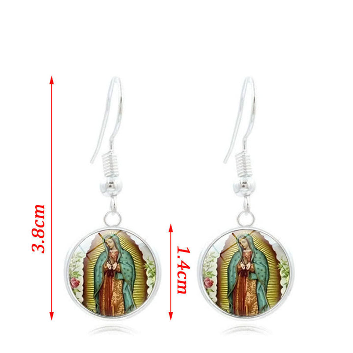 Christianartworkshop God Bless The Rose Of The Virgin Mary Glass Jewelry Set - image 9