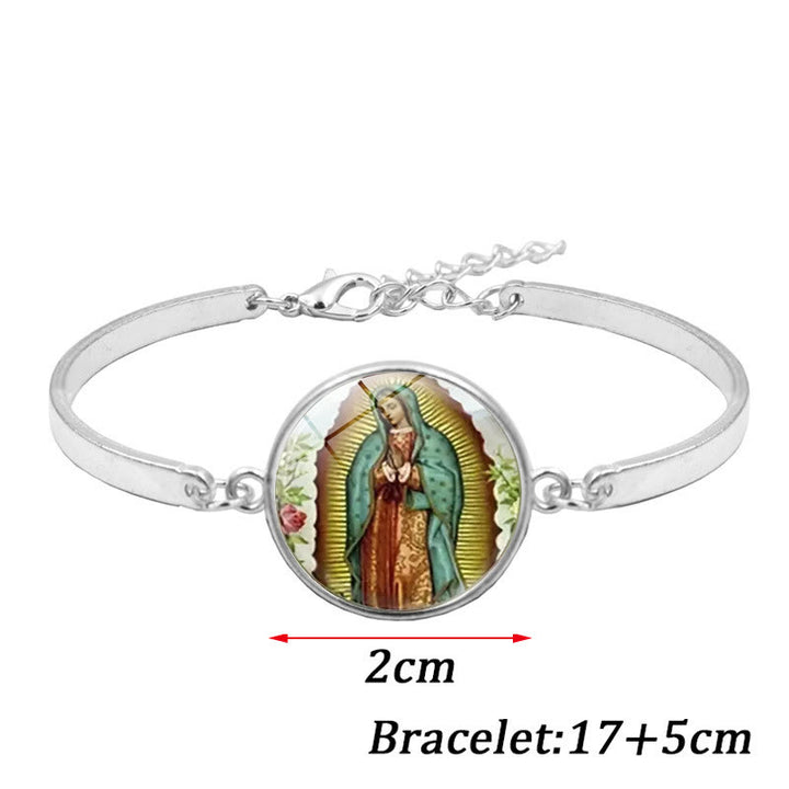 Christianartworkshop God Bless The Rose Of The Virgin Mary Glass Jewelry Set - image 8
