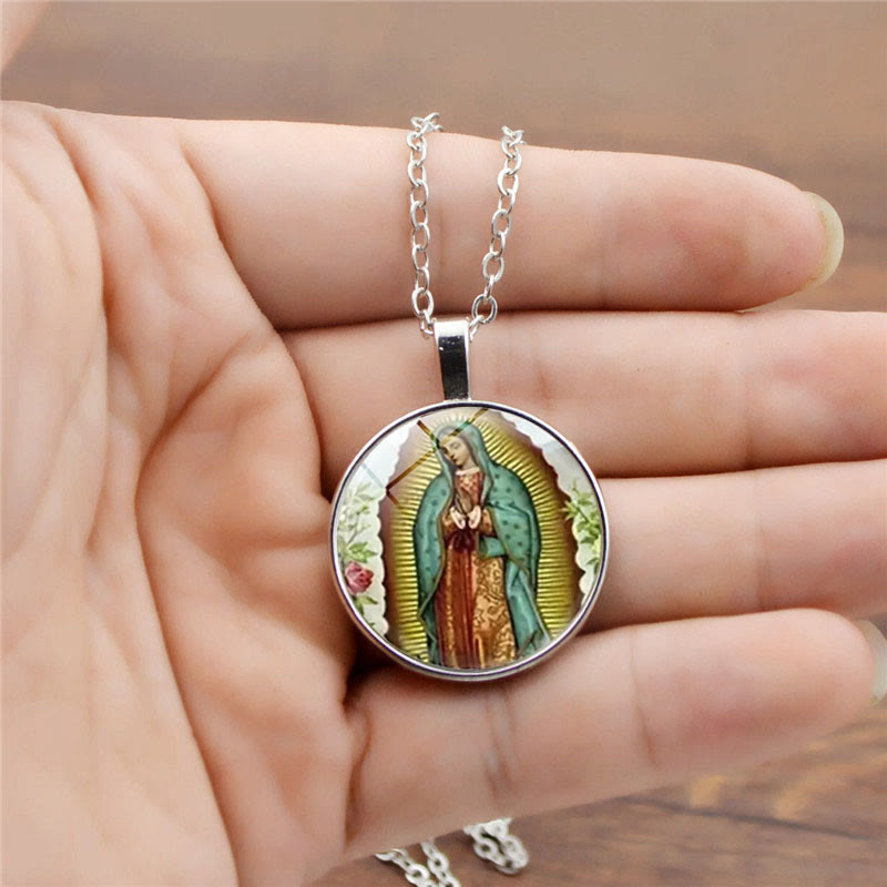 Christianartworkshop God Bless The Rose Of The Virgin Mary Glass Jewelry Set - image 1