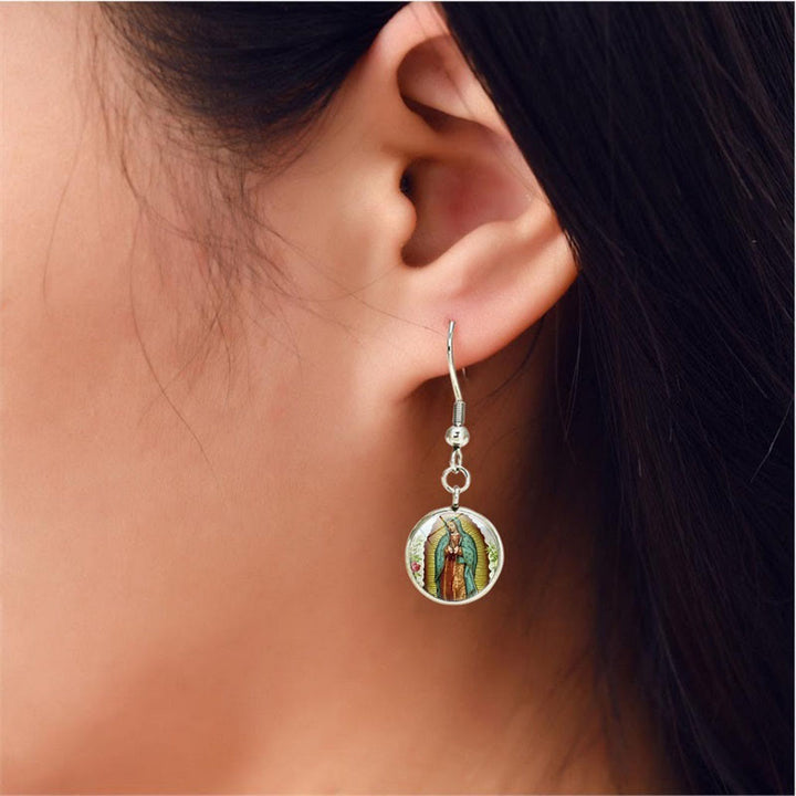 Christianartworkshop God Bless The Rose Of The Virgin Mary Glass Jewelry Set - image 5