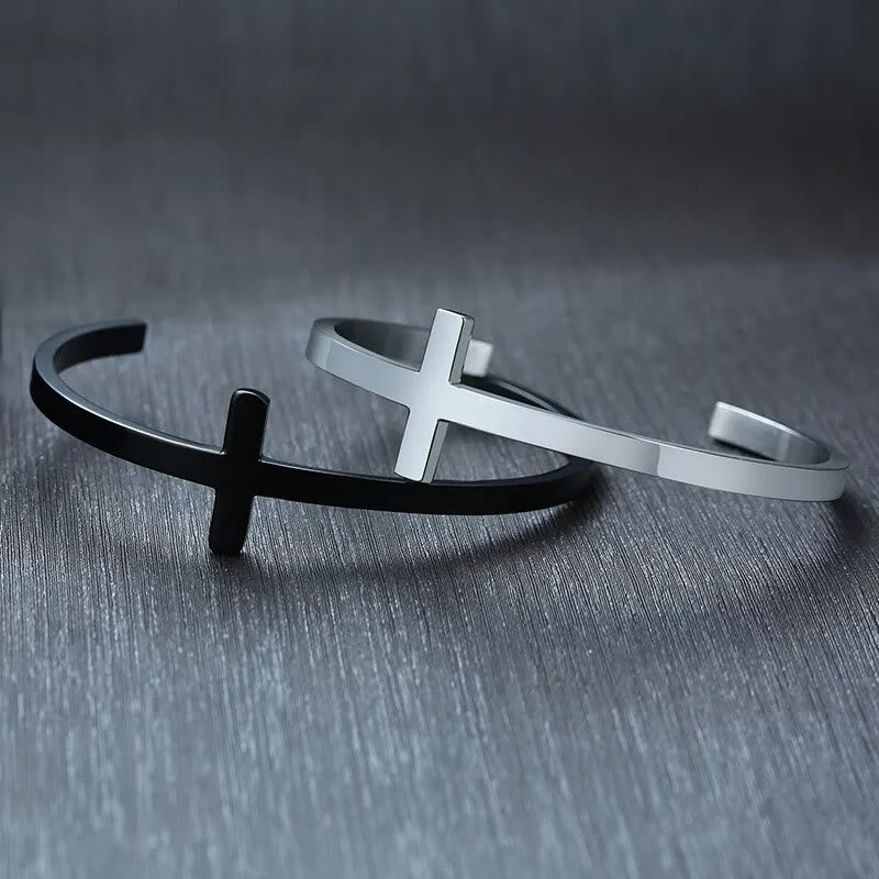 Christianartworkshop Silver Cross Cuff Bangle Religion Bracelet - image 11