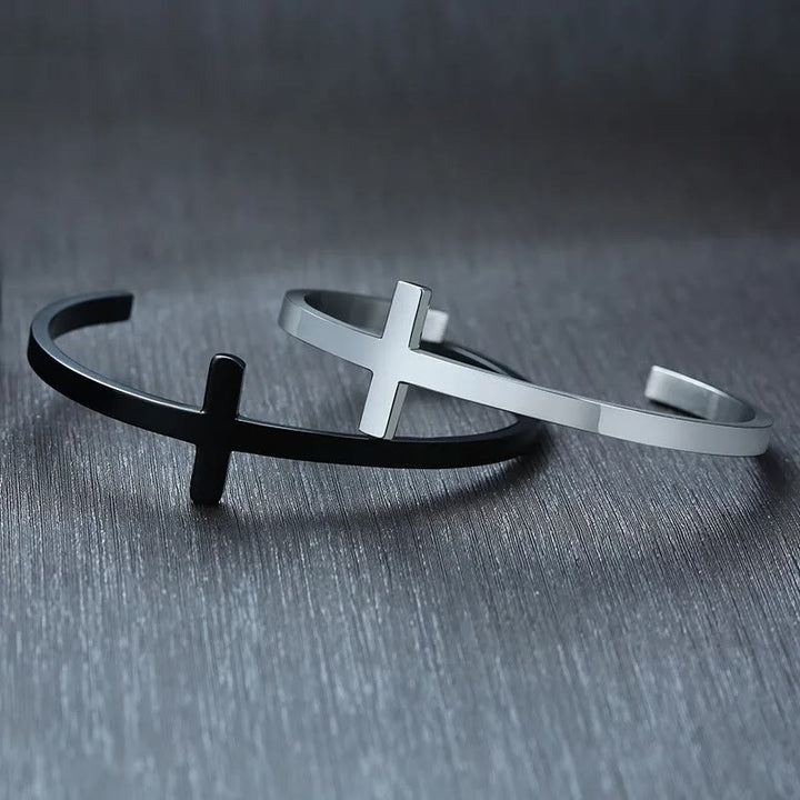 Christianartworkshop Silver Cross Cuff Bangle Religion Bracelet - image 11