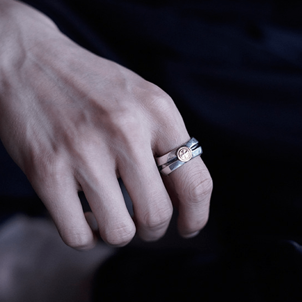 Christianartworkshop Medieval Retro Cross Iris Adjustable Ring - image 8