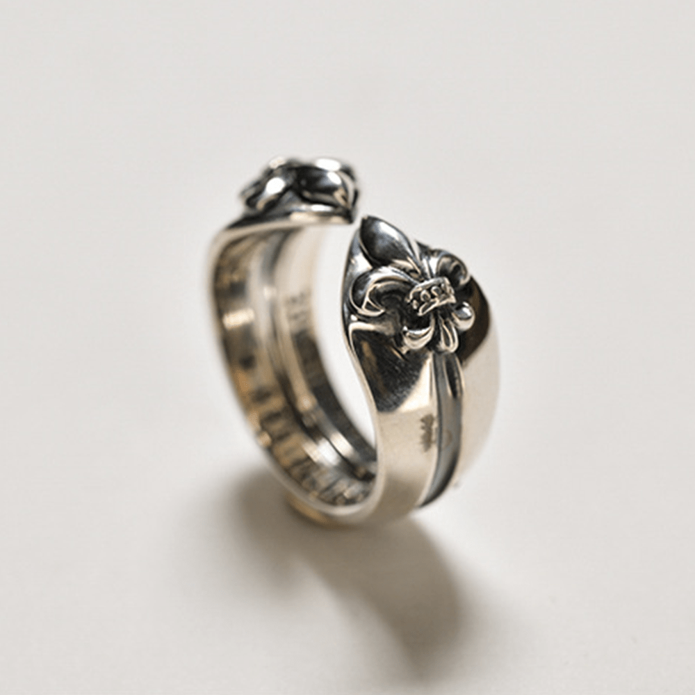 Christianartworkshop Medieval Retro Cross Iris Adjustable Ring - image 2