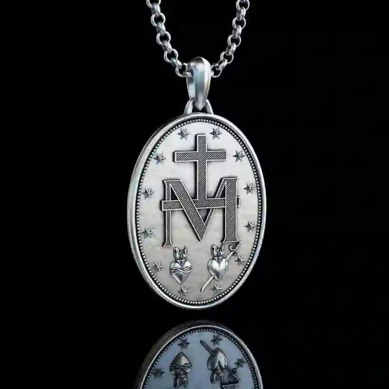 Christianartworkshop Crafted Silver Maria Pendant Necklace Religion Jewelry - image 2