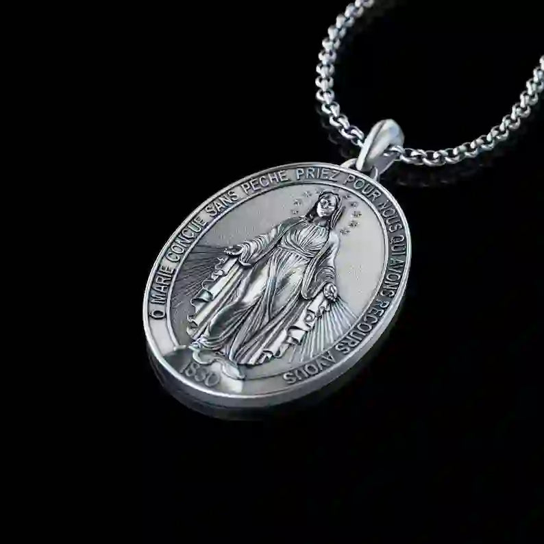 Christianartworkshop Crafted Silver Maria Pendant Necklace Religion Jewelry - image 3