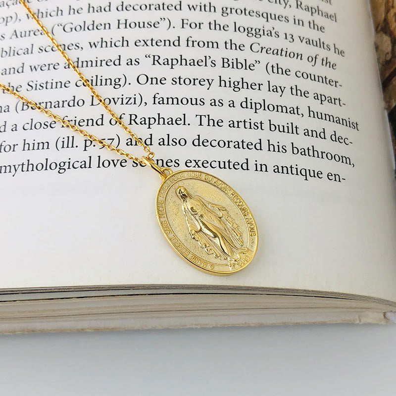 Christianartworkshop Crafted Silver Maria Pendant Necklace Religion Jewelry - Golden - image 5