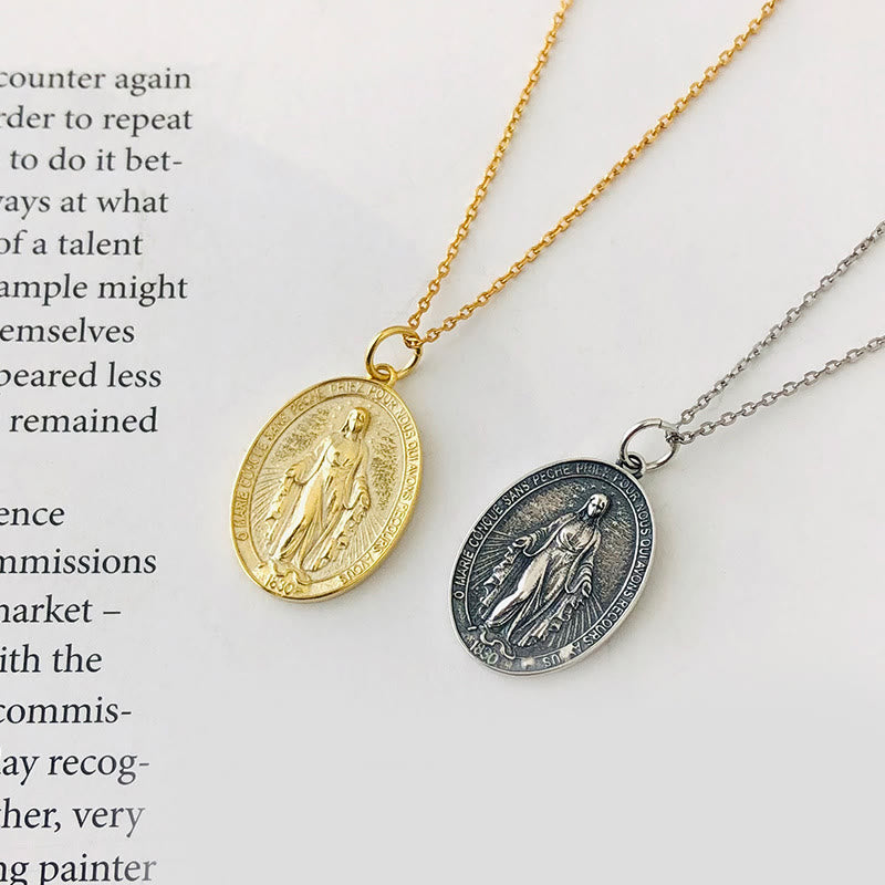 Christianartworkshop Crafted Silver Maria Pendant Necklace Religion Jewelry - image 4