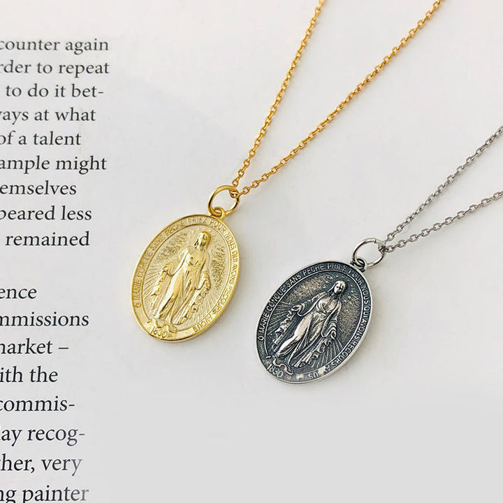 Christianartworkshop Crafted Silver Maria Pendant Necklace Religion Jewelry - image 4