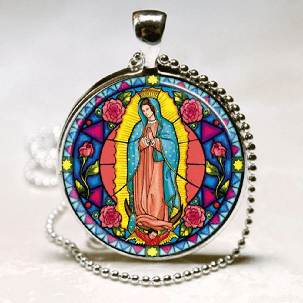 Christianartworkshop Santa Maria Our Lady Religious Glass Jewelry Set - image 2