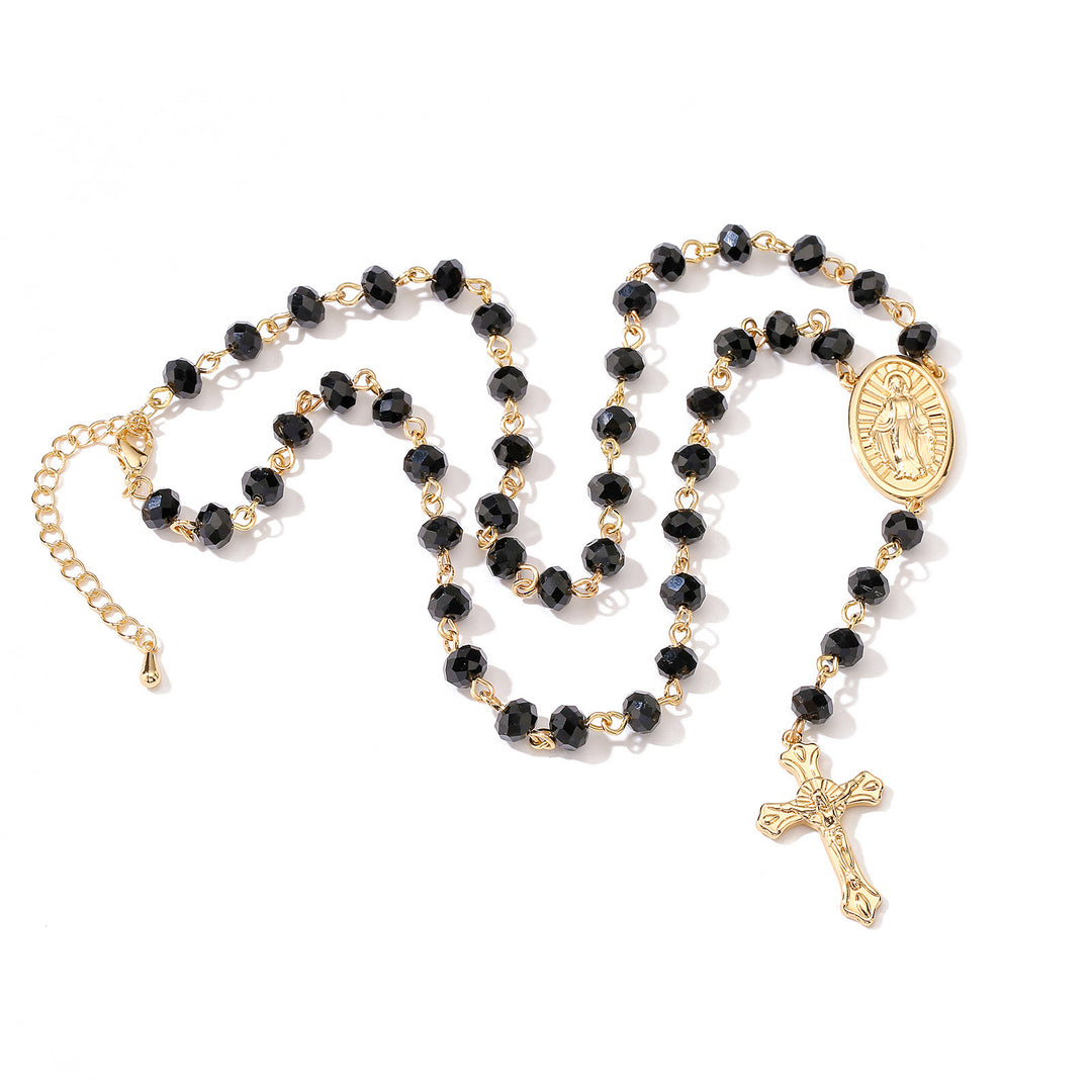 Virgin Mary Medal & Crucifix Pendant Necklace - image 8