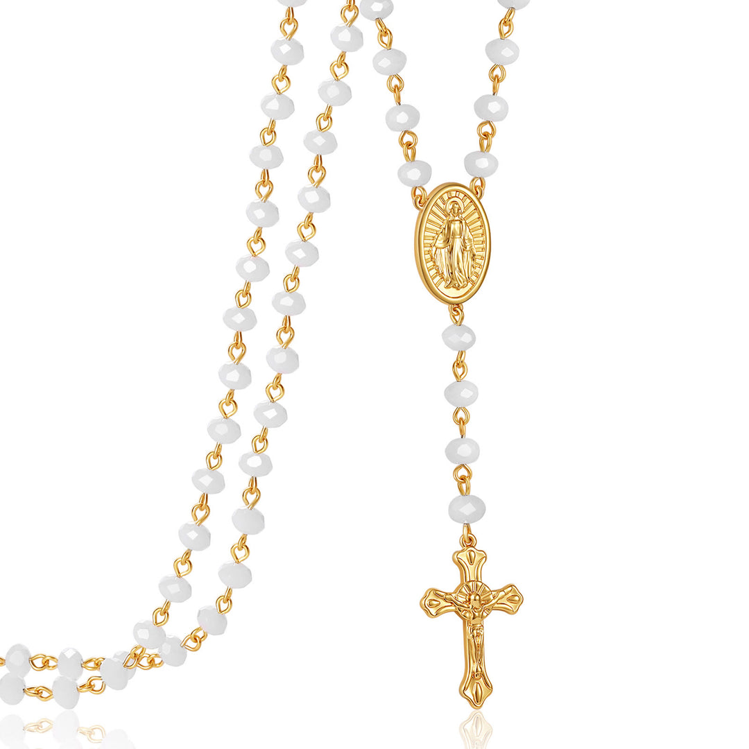 Virgin Mary Medal & Crucifix Pendant Necklace - image 15