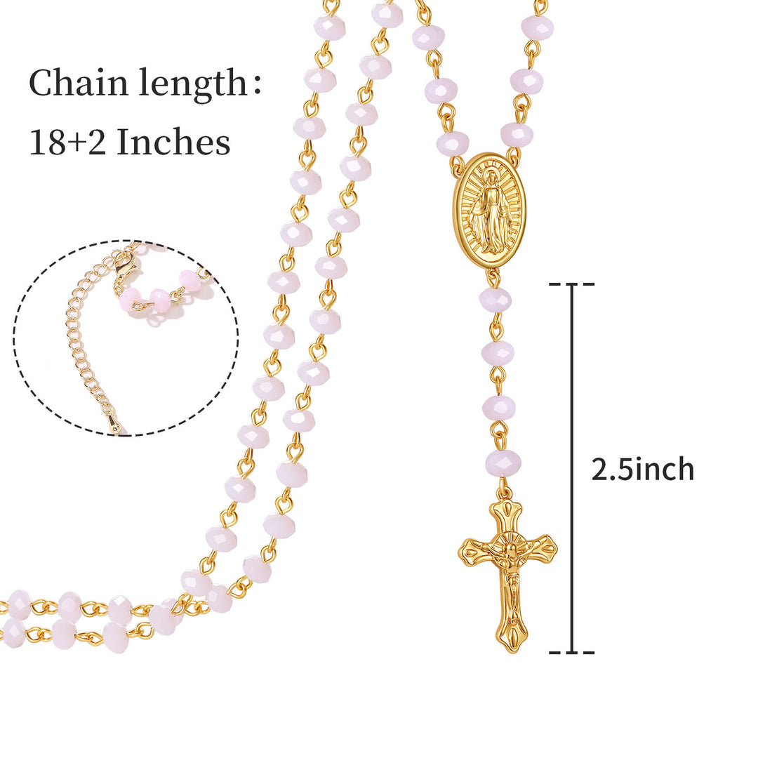 Virgin Mary Medal & Crucifix Pendant Necklace - image 24