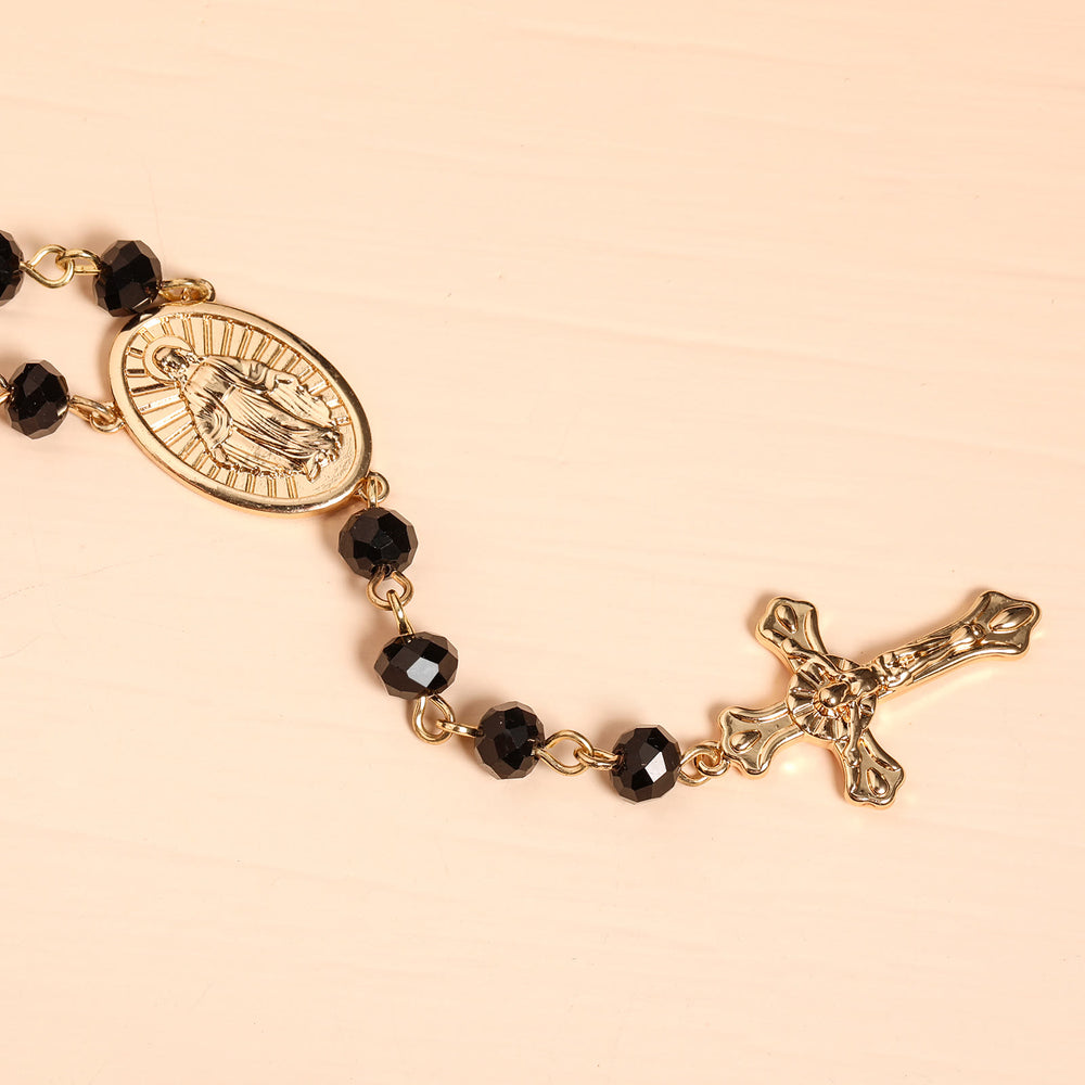 Virgin Mary Medal & Crucifix Pendant Necklace - image 2