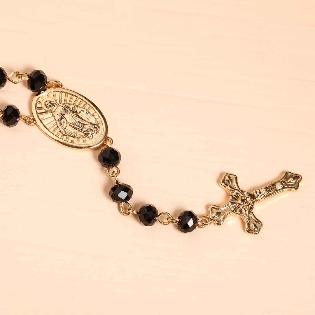 Virgin Mary Medal & Crucifix Pendant Necklace - image 2