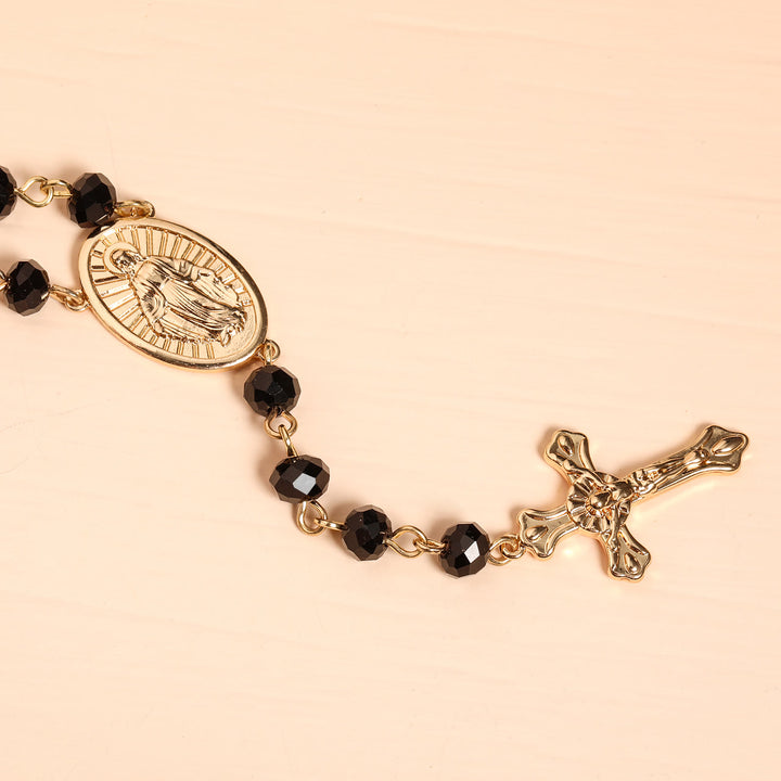 Virgin Mary Medal & Crucifix Pendant Necklace - image 2