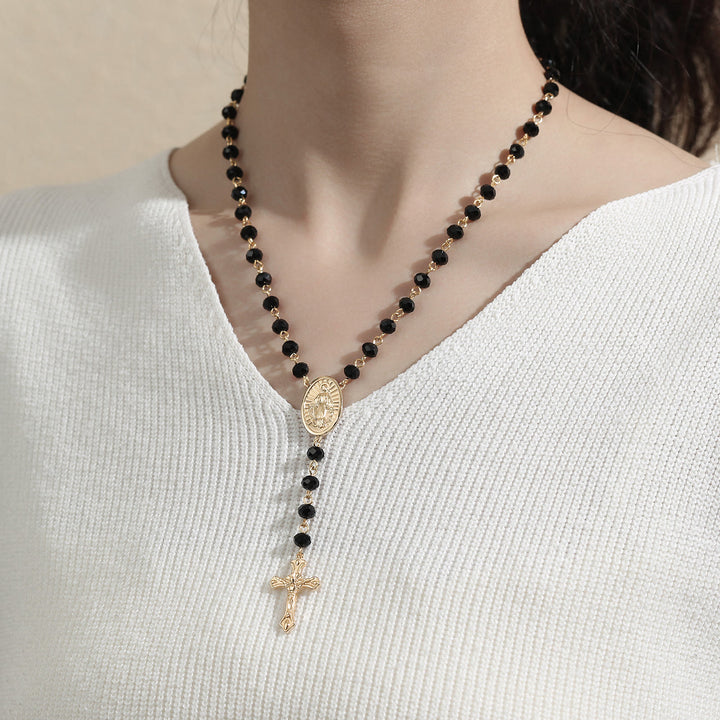 Virgin Mary Medal & Crucifix Pendant Necklace - image 5