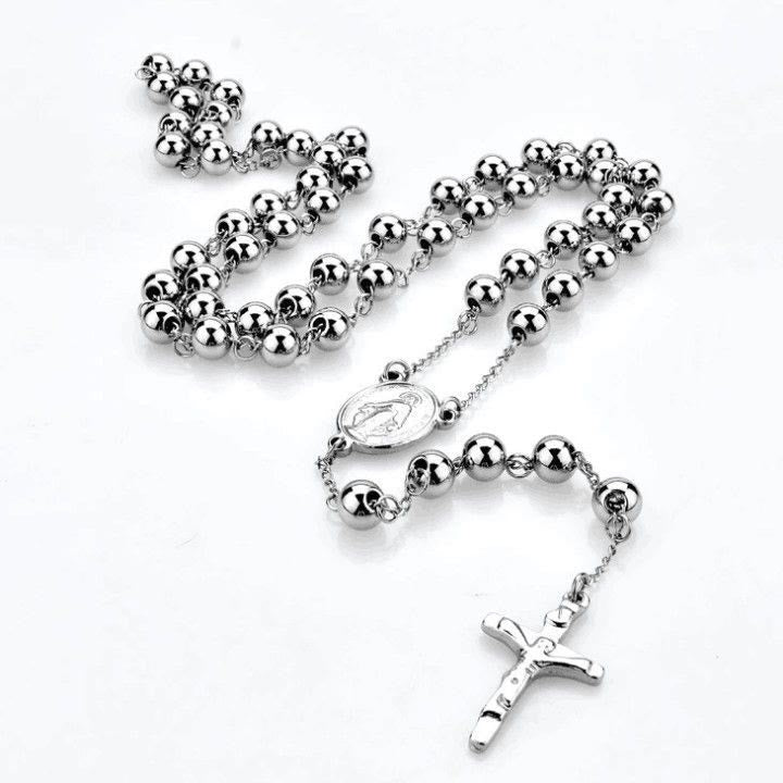 Jesus Cross Stainless Steel Beads Rosary - image 5