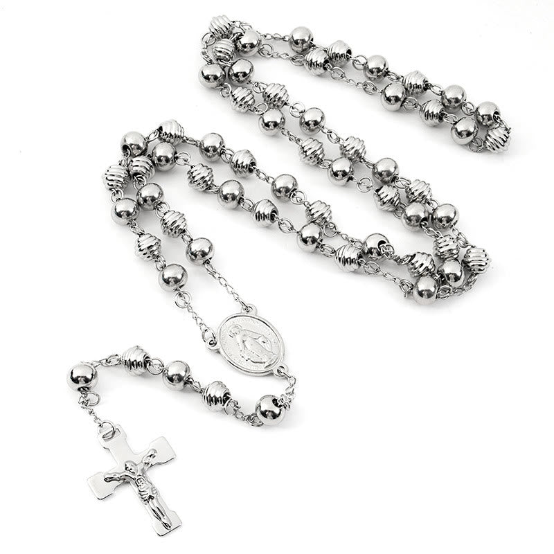 Jesus Cross Stainless Steel Beads Rosary - image 2