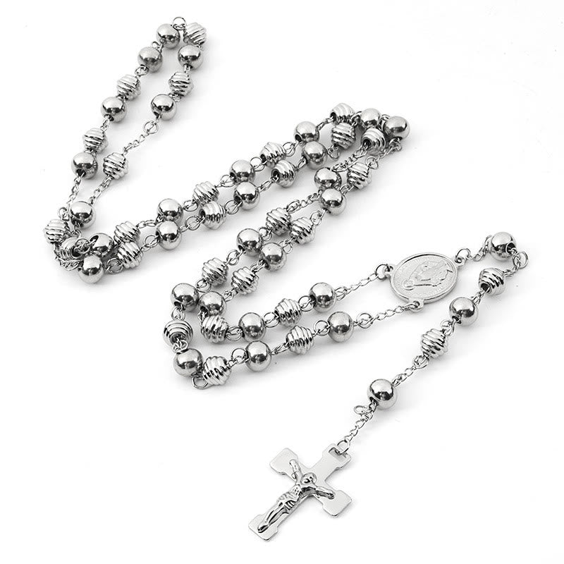 Jesus Cross Stainless Steel Beads Rosary - image 3
