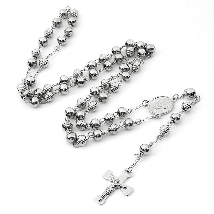 Jesus Cross Stainless Steel Beads Rosary - image 3