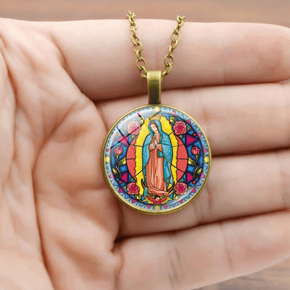 Christianartworkshop Santa Maria Our Lady Religious Glass Jewelry Set - image 3