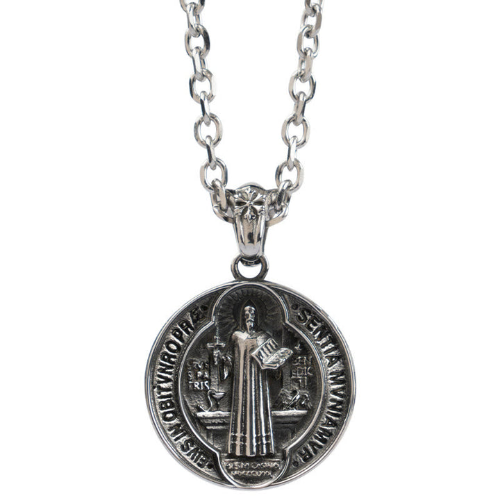 Christianartworkshop St. Benedict Home Blessing Alloy Necklace - image 5
